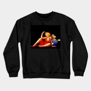 Marilyn Monroe With Horatio Hound Print Crewneck Sweatshirt